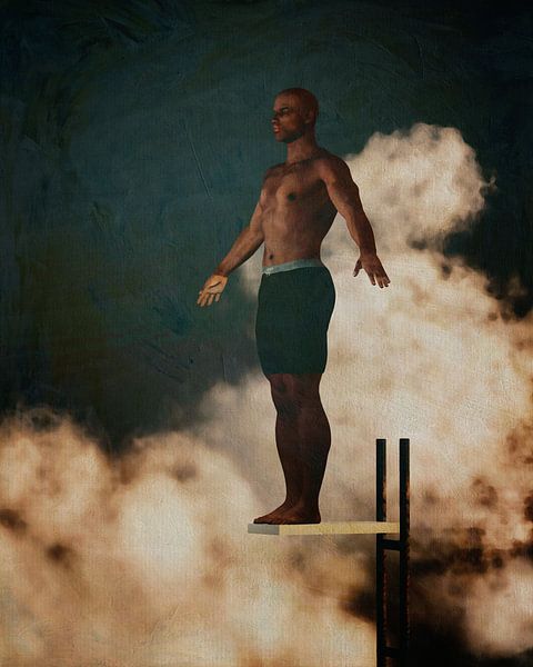 Portrait d'un homme de couleur sur un plongeoir par Jan Keteleer