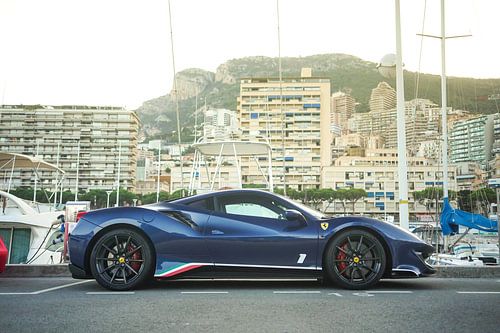 Ferrrari 488 Pista Piloti in the harbour of Monaco by Joost Prins Photograhy