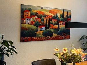 Farbenfrohe Landschaft der Toskana im Herbst