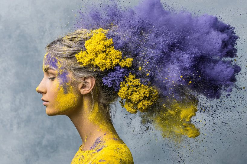 femme avec un ornement floral par Egon Zitter