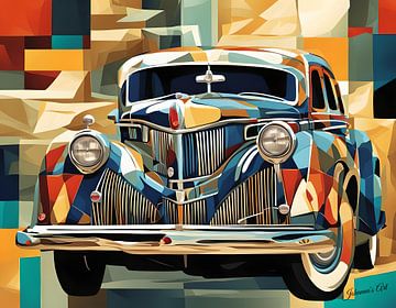 Abstract Art Illustration - oude auto's 7 van Johanna's Art