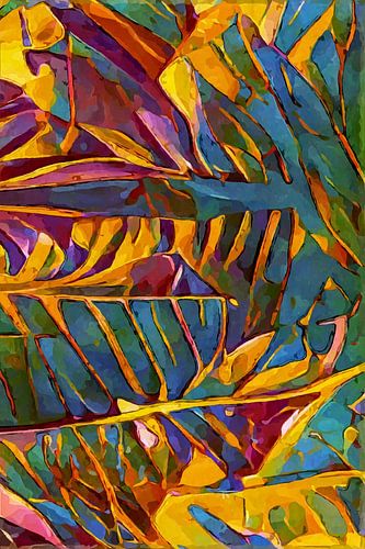 Oker gekleurde verweerde herfstbladeren nr. 2