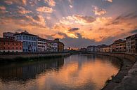 Coucher de soleil sur l'Arno à Pise par Sjors Gijsbers Aperçu