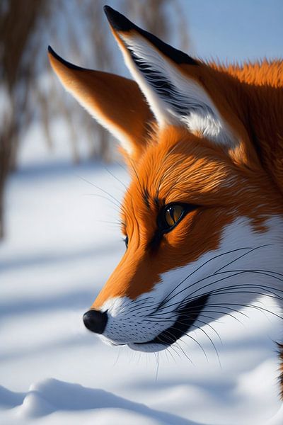 Fox in the snow by Art & Soul Creations