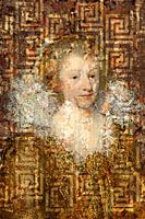 Portret van Catharina met Kraag in Gouden tinten