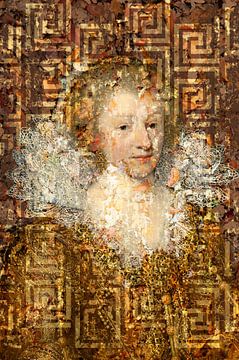 Portret van Catharina met Kraag in Gouden tinten van Behindthegray
