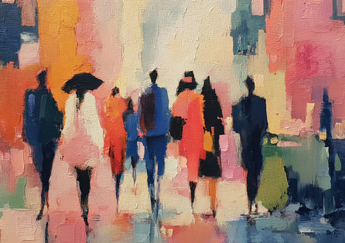 Abstract art print ‘Urban Walkers’ – Colour palette by Niklas Maximilian