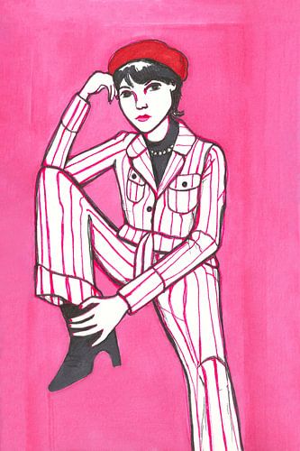 Parisienne with Red Beret