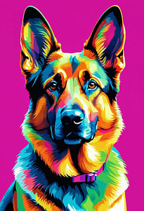 Deutscher Schäferhund Pop Art