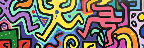 Schilderij Kleurrijk Abstract | Speelse Kleurvlakken Avontuur van ARTEO Schilderijen