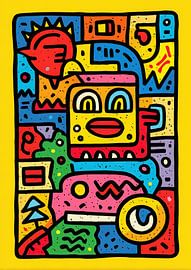 Colourful alien robot cartoon by Niklas Maximilian