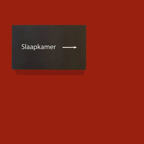 Slaapkamer → Minimalistische Typografie in Rood