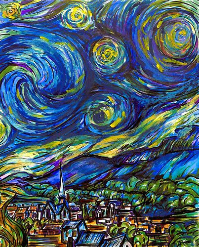 Die sternenklare Nacht. Inspiration Vincent van Gogh ( 2 ) von Ineke de Rijk