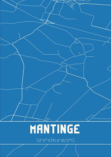 Blueprint | Map | Mantinge (Drenthe) by Prints of Place