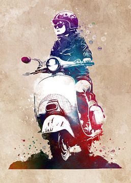 Motorroller Sport Kunst von JBJart Justyna Jaszke