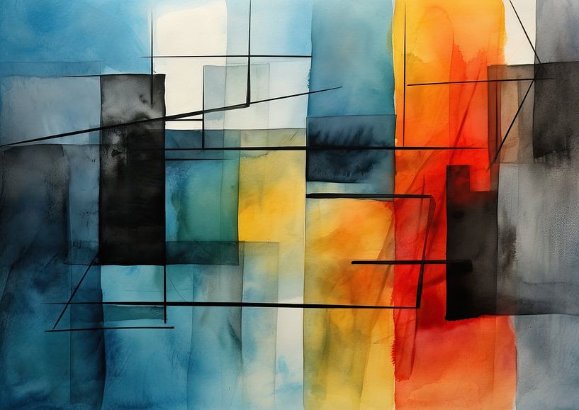 Woonkamer van Abstract Schilderij