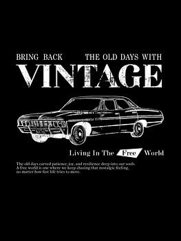 Texte vintage imprimé voiture