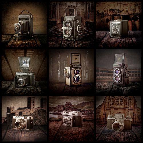 Collage d'un vieil appareil photo