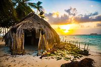 The sunset on one of the San Blas islands