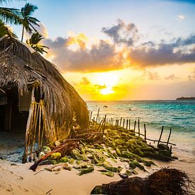 The sunset on one of the San Blas islands