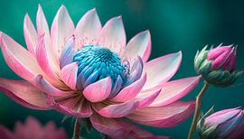 Macro bloemen met bladeren