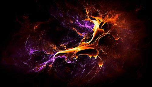 Abstract work with colourful organic shapes