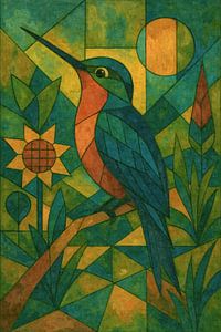 Colibri zwschine Blüte und Geometrie (fleur et géométrie)
