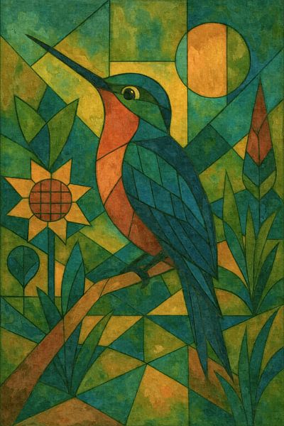 Kolibri zwschen Blüte und Geometrie von Sabine Wagner