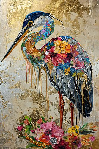 Heron Abstract by Wonderful Art