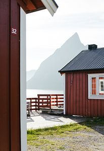 Cabines rouges des îles Lofoten