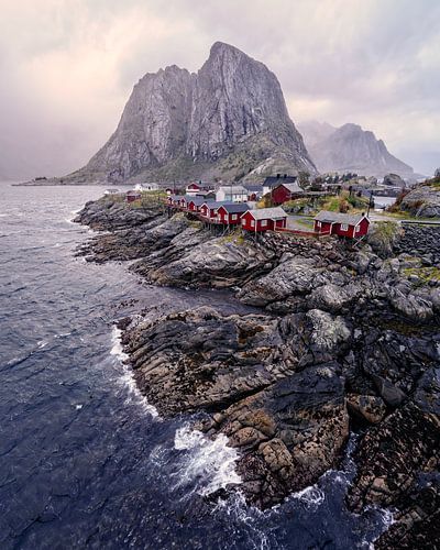 Hamnoy vissershutten in Lofoten, Noord-Noorwegen