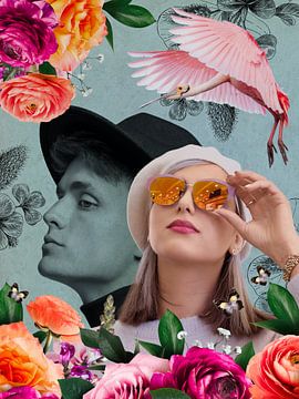 Collage met man en vrouw van Lida Bruinen