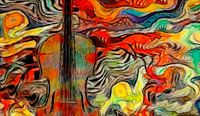 Abstraktes Musikbild mit Geige von Marion Tenbergen Miniaturansicht