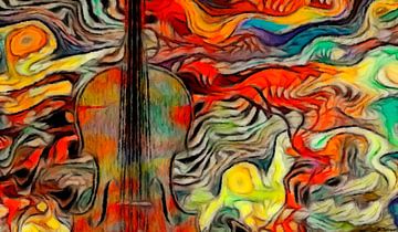 Abstracte muziekfoto met viool van Marion Tenbergen