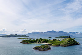 Archipelago in the fjord in the sunshine