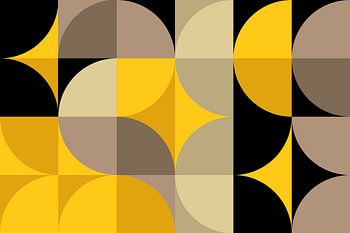 Mid-Century Bauhaus Geometrie, modern und abstrakt Gold