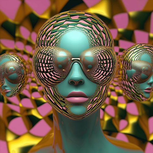 Futuristic head by Ton Kuijpers