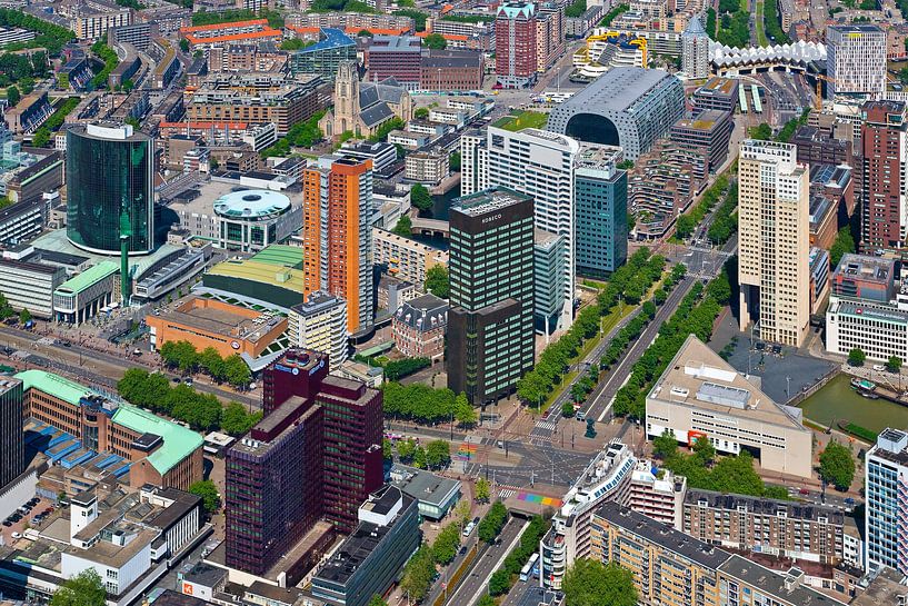 Aerial view Churchillplein in Rotterdam by Anton de Zeeuw