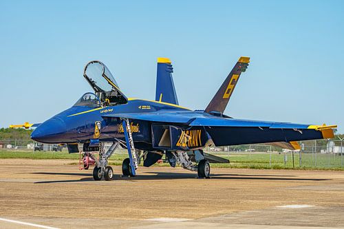 Boeing F/A-18 E Super Hornet van de Blue Angels.