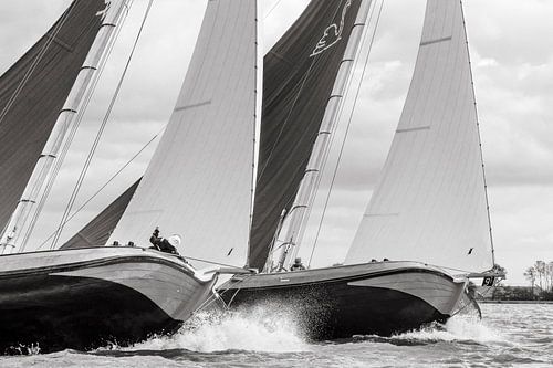 Course au coude à coude des skutsjes frisons sur ThomasVaer | Tom Coehoorn