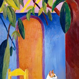 Katze beim Türkischen Café van Marja van den Hurk