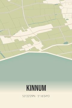 Vintage map of Kinnum (Fryslan) by Rezona