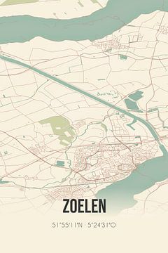 Vintage landkaart van Zoelen (Gelderland) van MijnStadsPoster