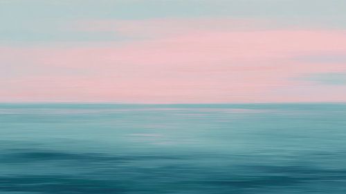 Zachte horizon in Blush en Aqua