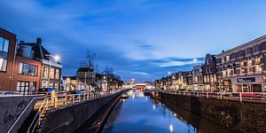 Avondbeeld van de Vaartsche Rijn en de Ooster- en Westerkade, in Utrecht, NL