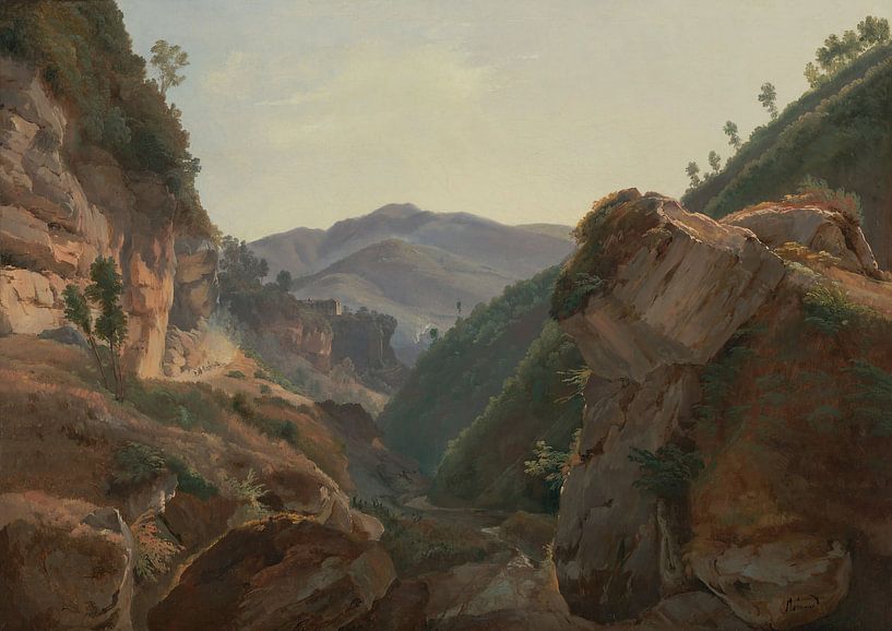 Jean-Charles-Joseph Rémond-Berg landscape with road to Naples by finemasterpiece