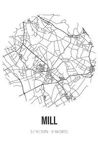 Mill (Noord-Brabant) | Landkaart | Zwart-wit van Rezona