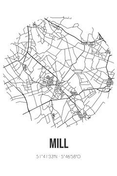 Mill (Noord-Brabant) | Landkaart | Zwart-wit van Rezona