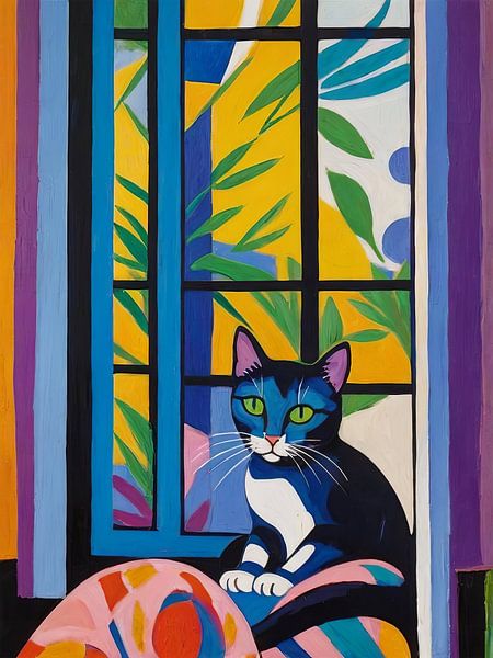 Katze im Fenster Stil Henri Matisse von TOAN TRAN