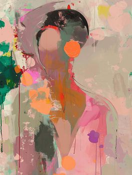 Kleurrijk, modern en abstract portret